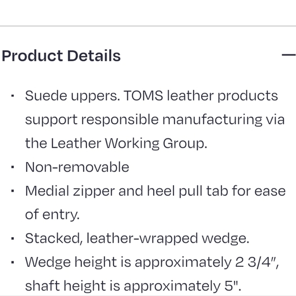 Tom's Sutton Chestnut Brown Wedge Boots NWT Outdoor Cold Weather Elevated Basic - Picture 6 of 10